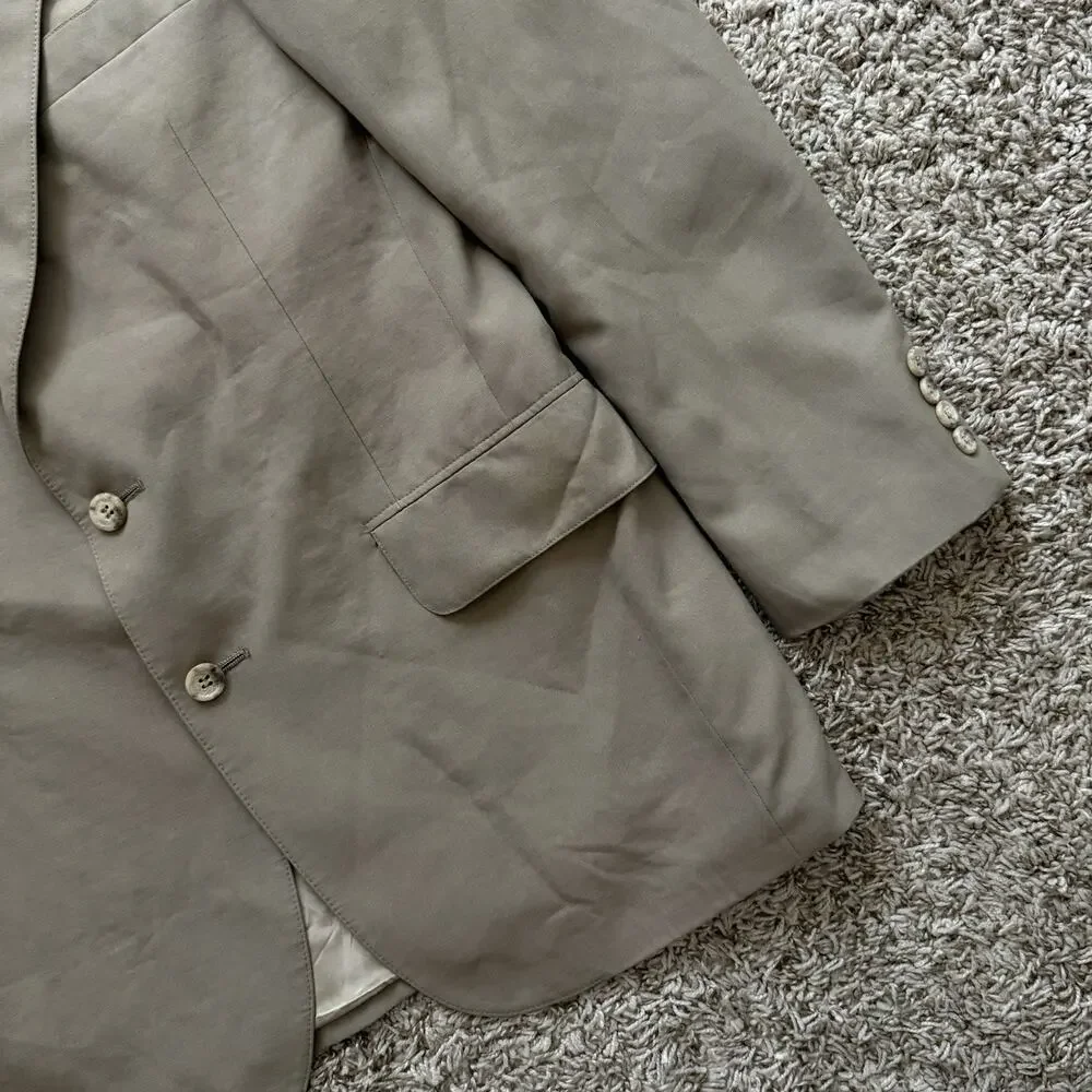 Vintage Polo University Club Ralph Lauren Blazer Suit Jacket Size 36 Beige Tan